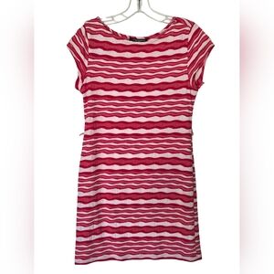 Sharagano Red and White Striped Dress